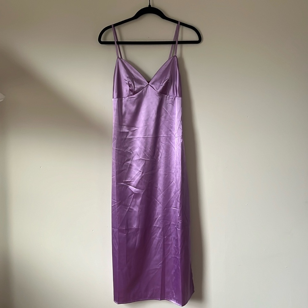 Purple midi dress